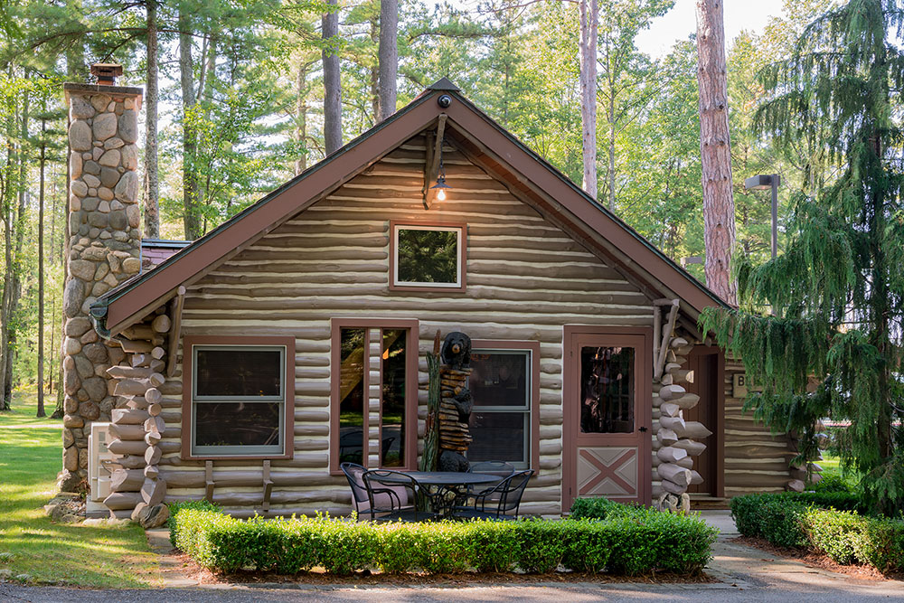 Log guest house on Torch Lake Log guest house on Torch Lake